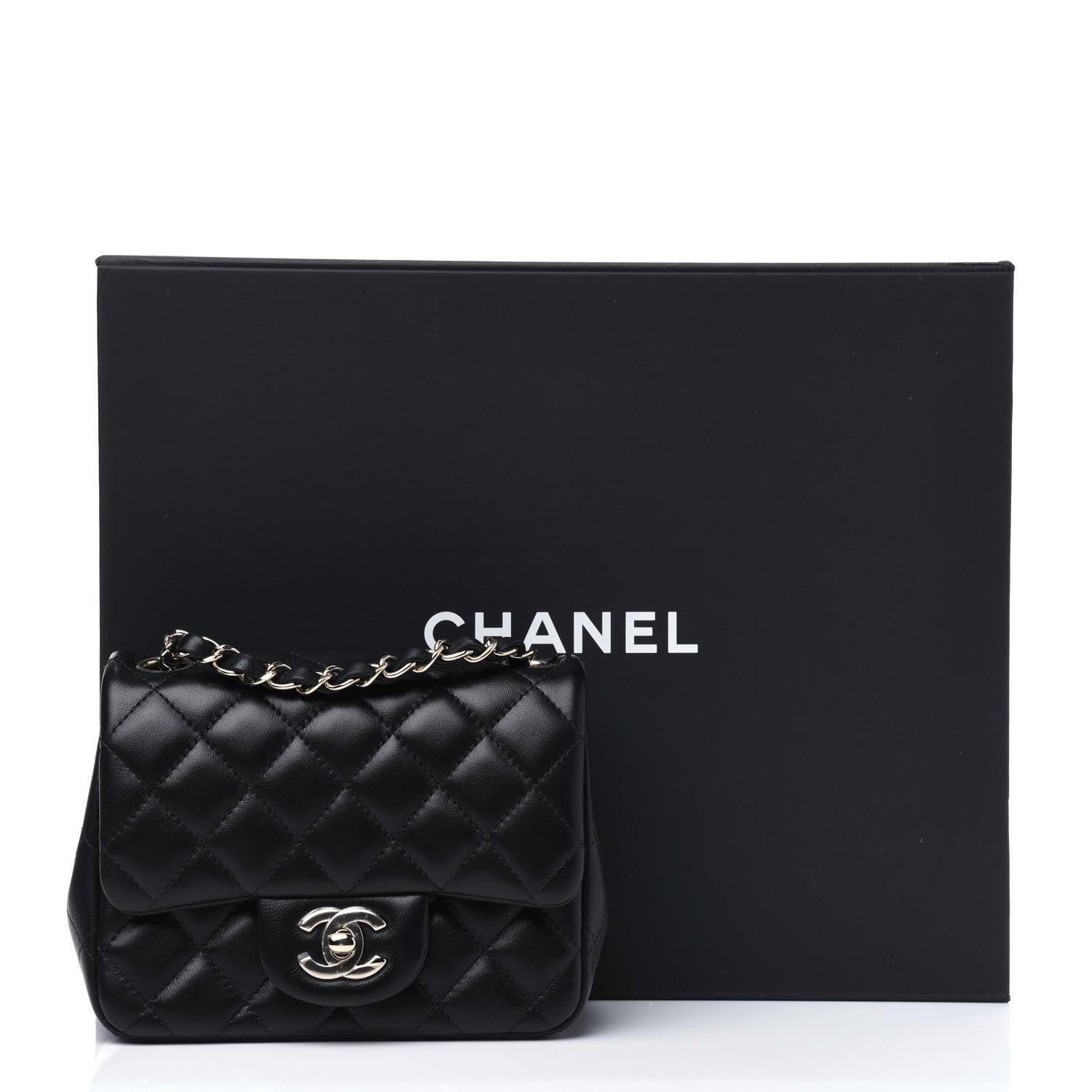 Chanel Lambskin Quilted Mini Square Flap Black 11 of 11