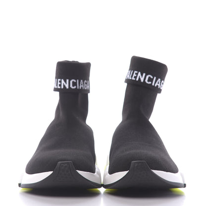 Balenciaga Neoprene Knit Mens Speed Cuffed Sneakers 39 Black White Yellow Fluo 2 of 10
