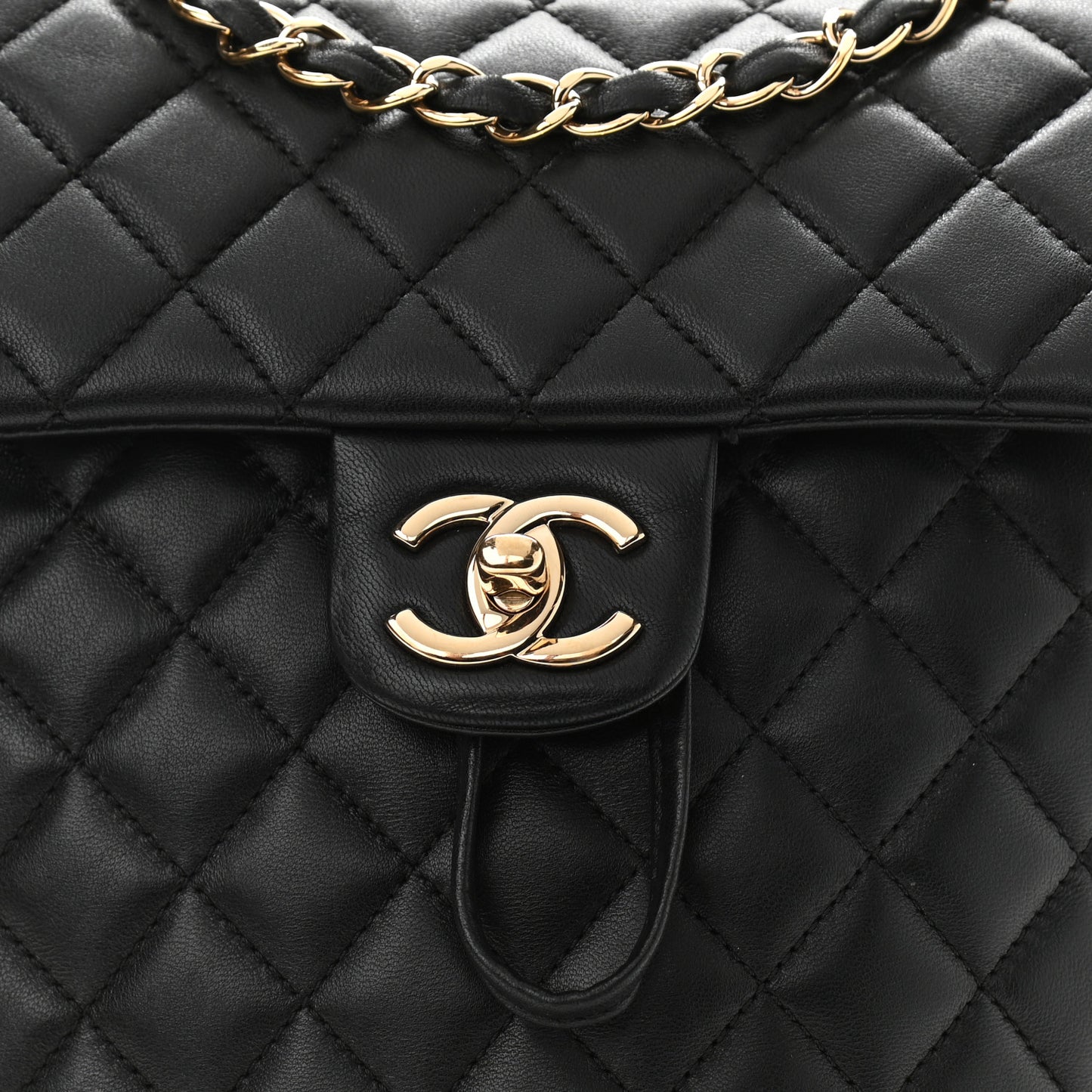 Calfskin Quilted Small Urban Spirit Backpack Black