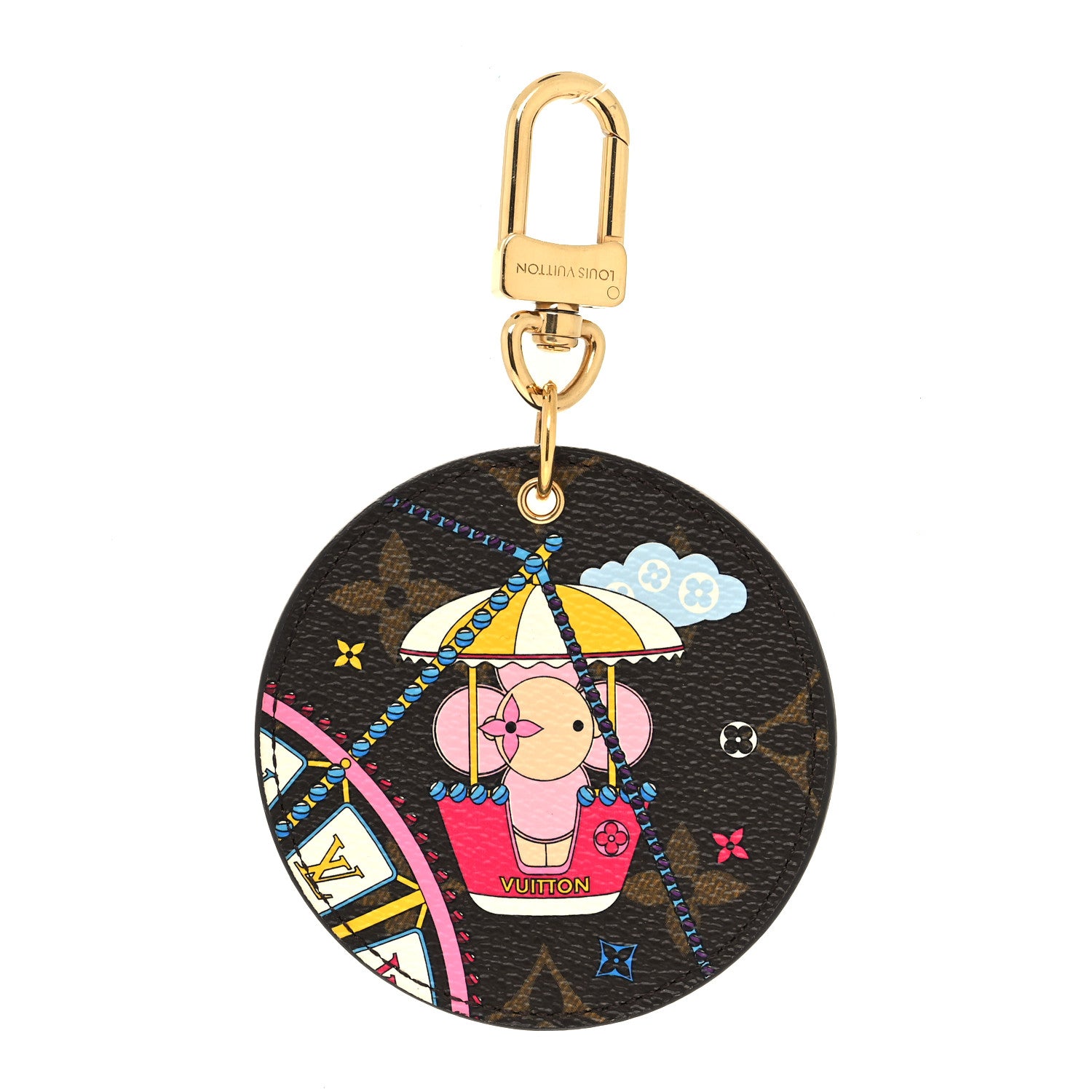 Louis Vuitton Monogram 2020 Christmas Animation Big Wheel Bag Charm Key Ring Rose Ballerine 1 of 4