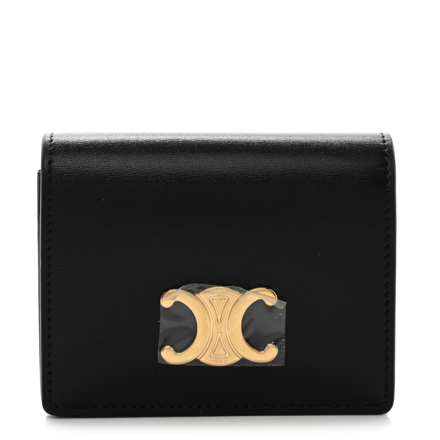 Celine Shiny Calfskin Triomphe Busincess Card Holder Black 1 of 9