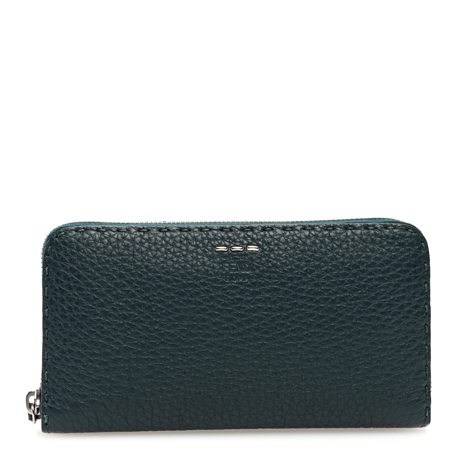 Fendi Cuoio Romano Lux Selleria Zip Around Wallet Blue 1 of 6