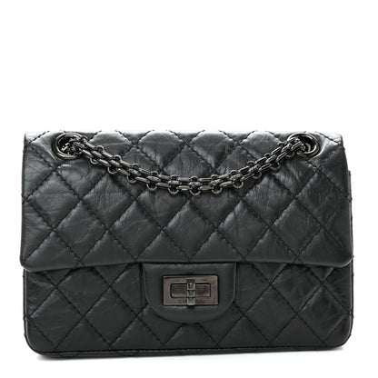 Chanel Aged Calfskin Quilted 2.55 Reissue Mini Flap So Black 1 of 9