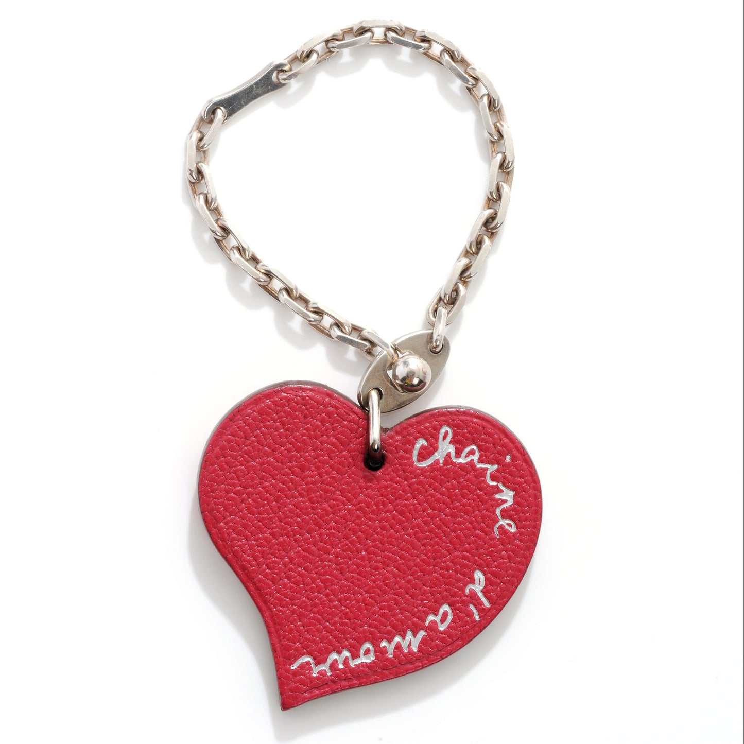 Chevre Chaine D'Amour Heart Key Chain Rouge Vif Orange