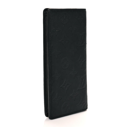 Louis Vuitton Calfskin Monogram Shadow Brazza Wallet Black 2 of 10