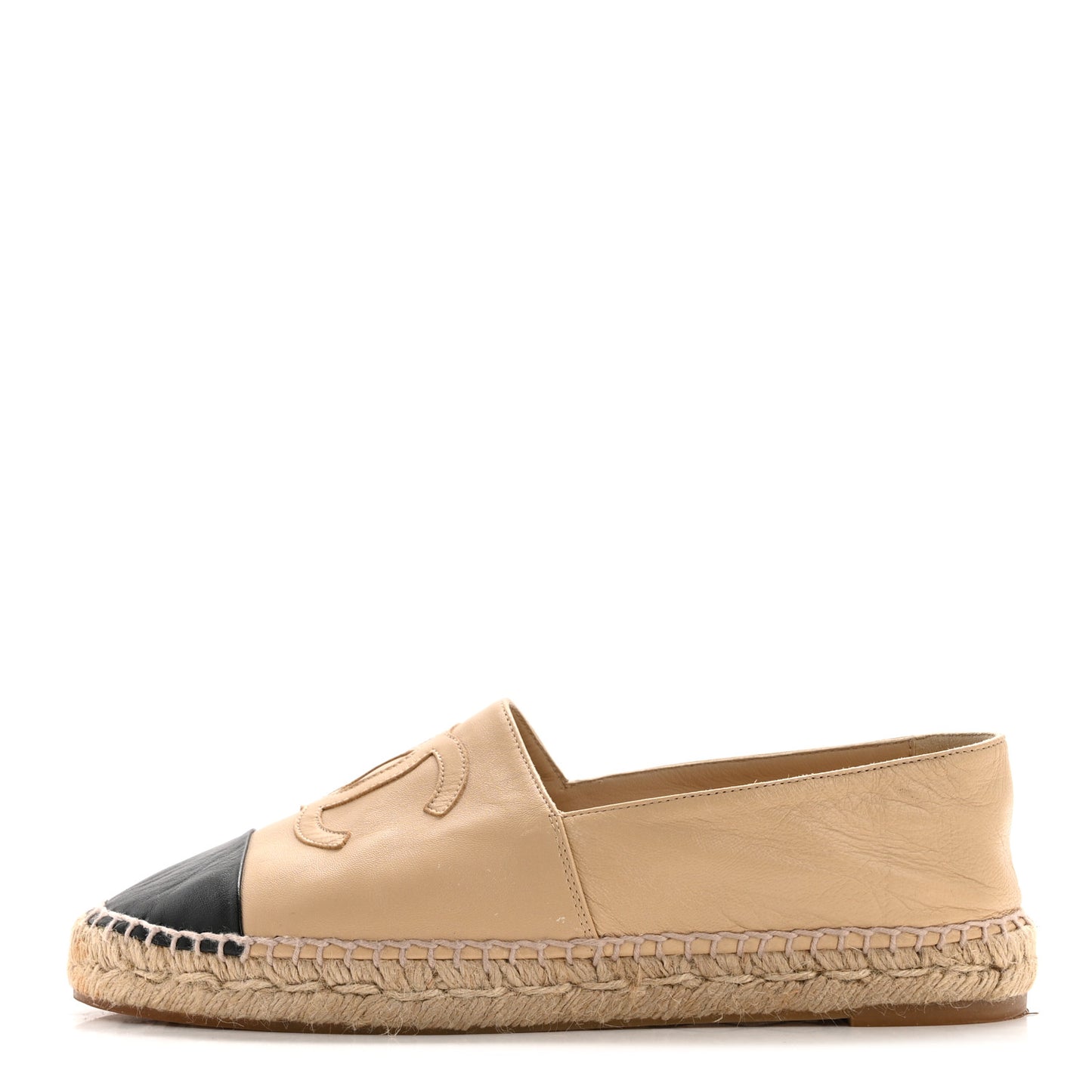 Lambskin CC Espadrilles 39 Beige Black