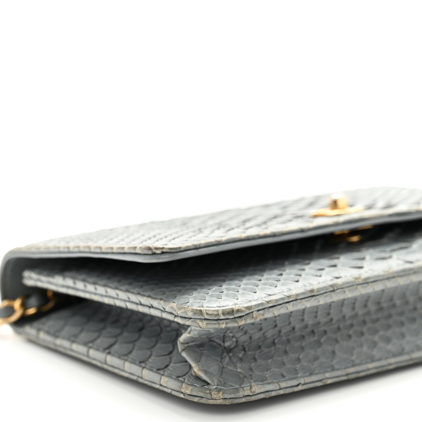 Snakeskin Wallet On Chain WOC Light Blue
