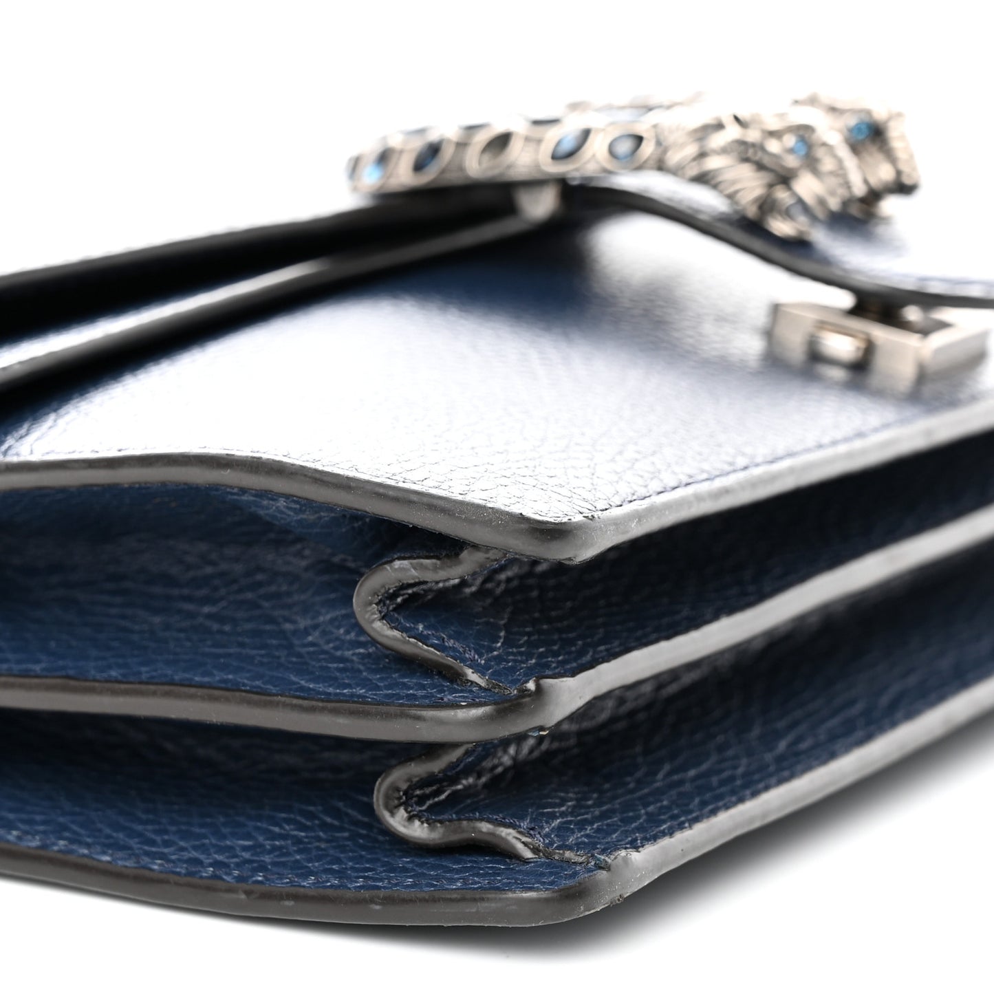 Dollar Calfskin Crystal Small Dionysus Shoulder Bag Blue Agata Montana Sapphire