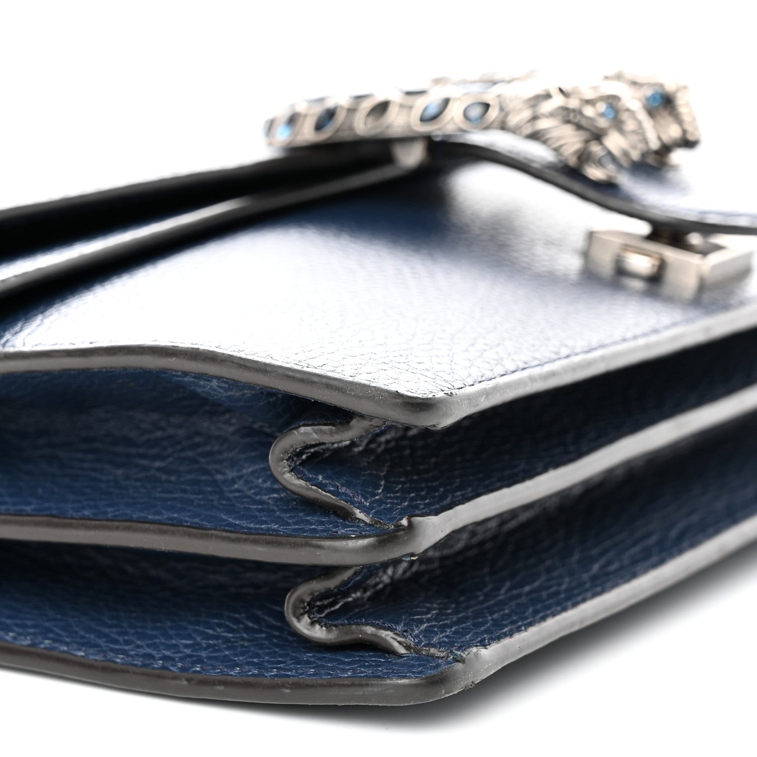 Gucci Dollar Calfskin Crystal Small Dionysus Shoulder Bag Blue Agata Montana Sapphire 10 of 17