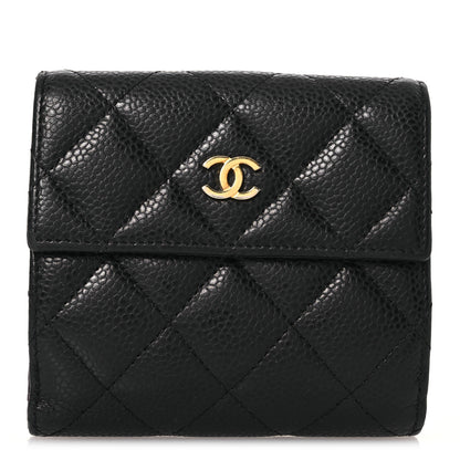Chanel Caviar Quilted Compact French Flap Wallet Black 1 of 15