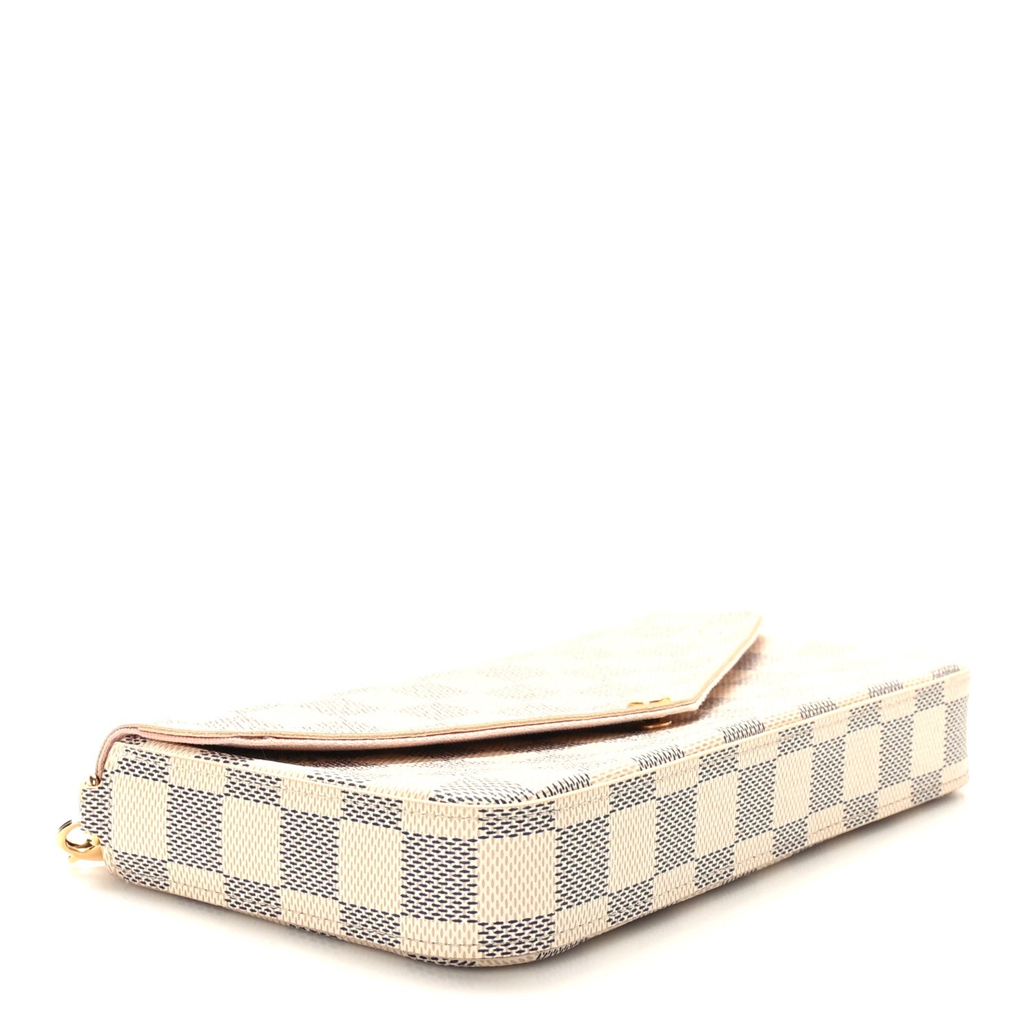 Louis Vuitton Damier Azur Pochette Felicie Chain Wallet Rose Ballerine 5 of 10