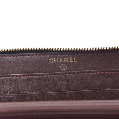 Chanel Lambskin Quilted Large Gusset Zip Around Wallet Black 6 of 8