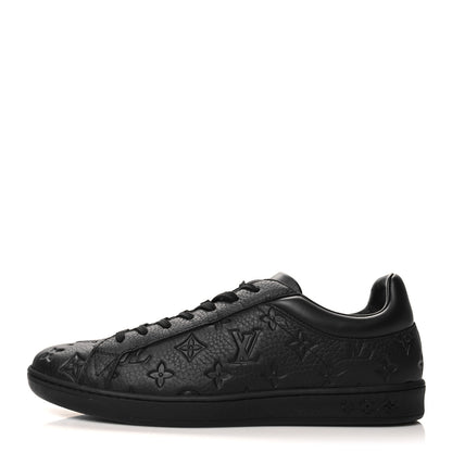 Louis Vuitton Grained Calfskin Embossed Monogram Mens Luxembourg Sneakers 9.5 Black 1 of 8