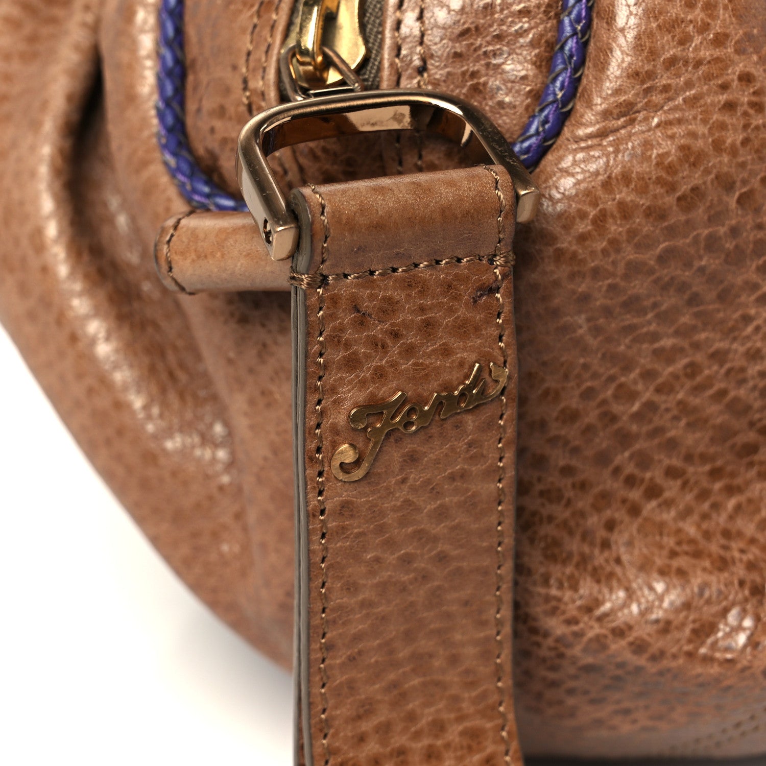 Fendi Vitello Bugatti Spy Bowler Acacia Blue 9 of 12