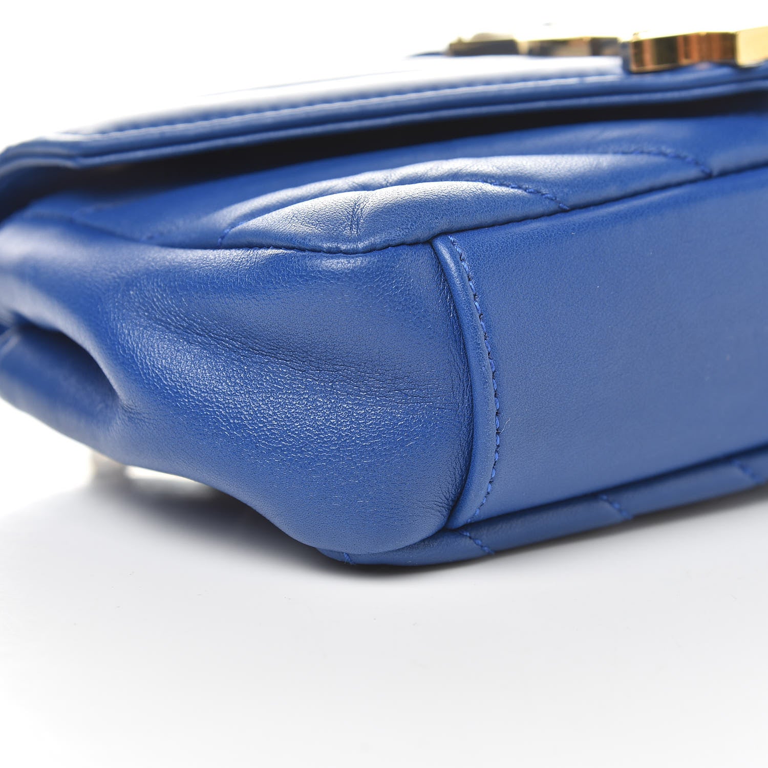 Saint Laurent Sheepskin Matelasse Chevron Monogram Classic Baby Chain Bag Blue Majorelle 10 of 11