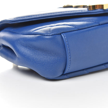 Saint Laurent Sheepskin Matelasse Chevron Monogram Classic Baby Chain Bag Blue Majorelle 10 of 11