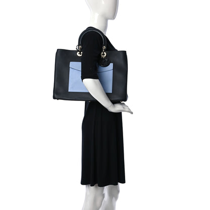 Christian Dior Smooth Calfskin Tri-Color Diorissimo Pocket Tote Black Blue Red 2 of 11