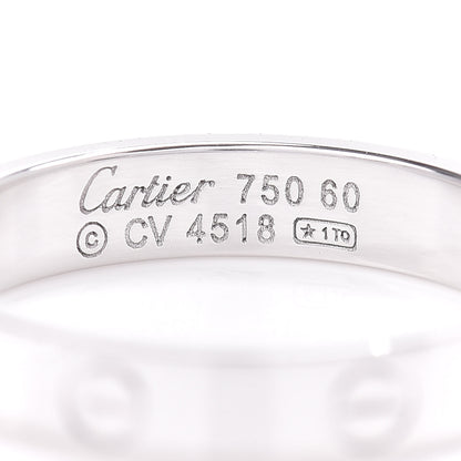 Cartier 18K White Gold 4mm LOVE Wedding Band Ring 60 9 4 of 4