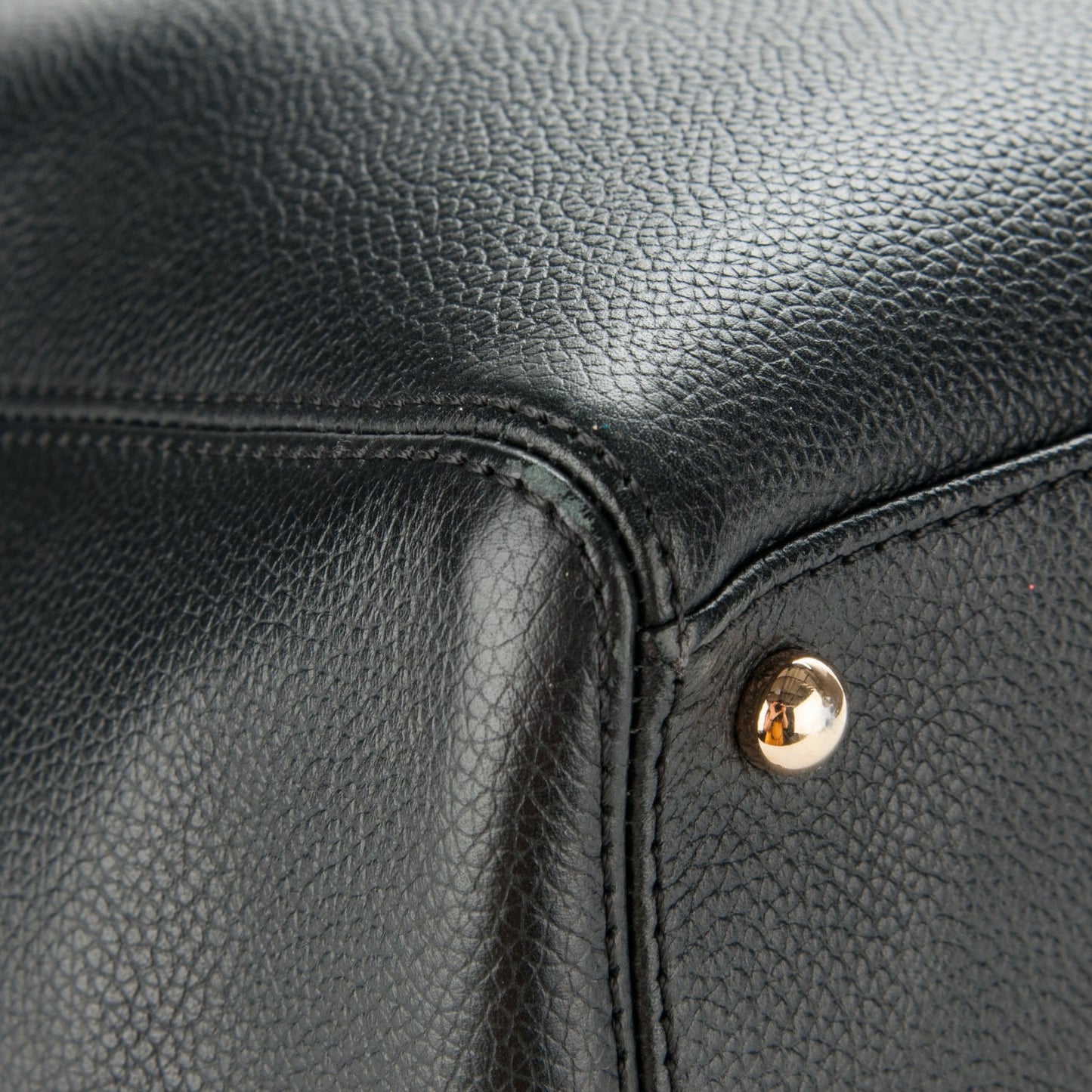 Calfskin Cerf Executive Shopper Tote Black