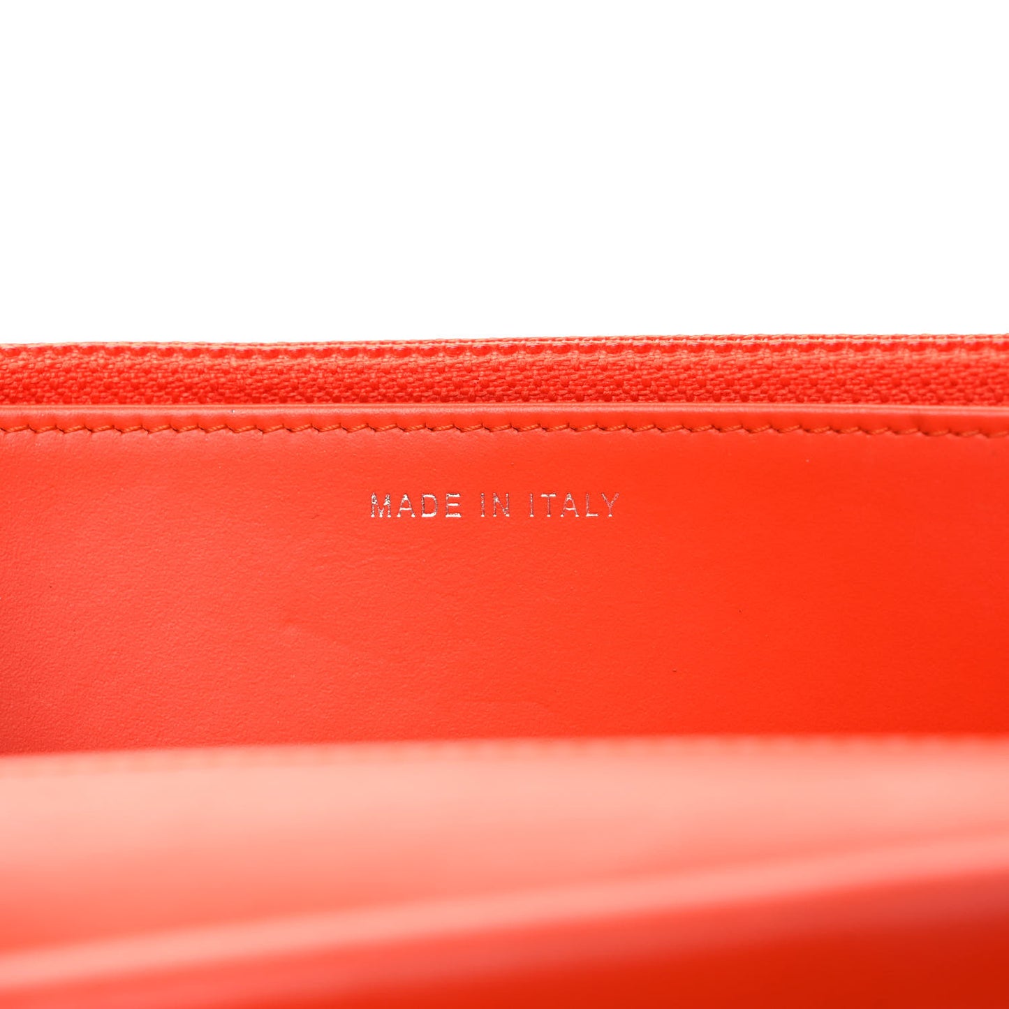 Patent Calfskin Quilted Boy Wallet On Chain WOC Orange