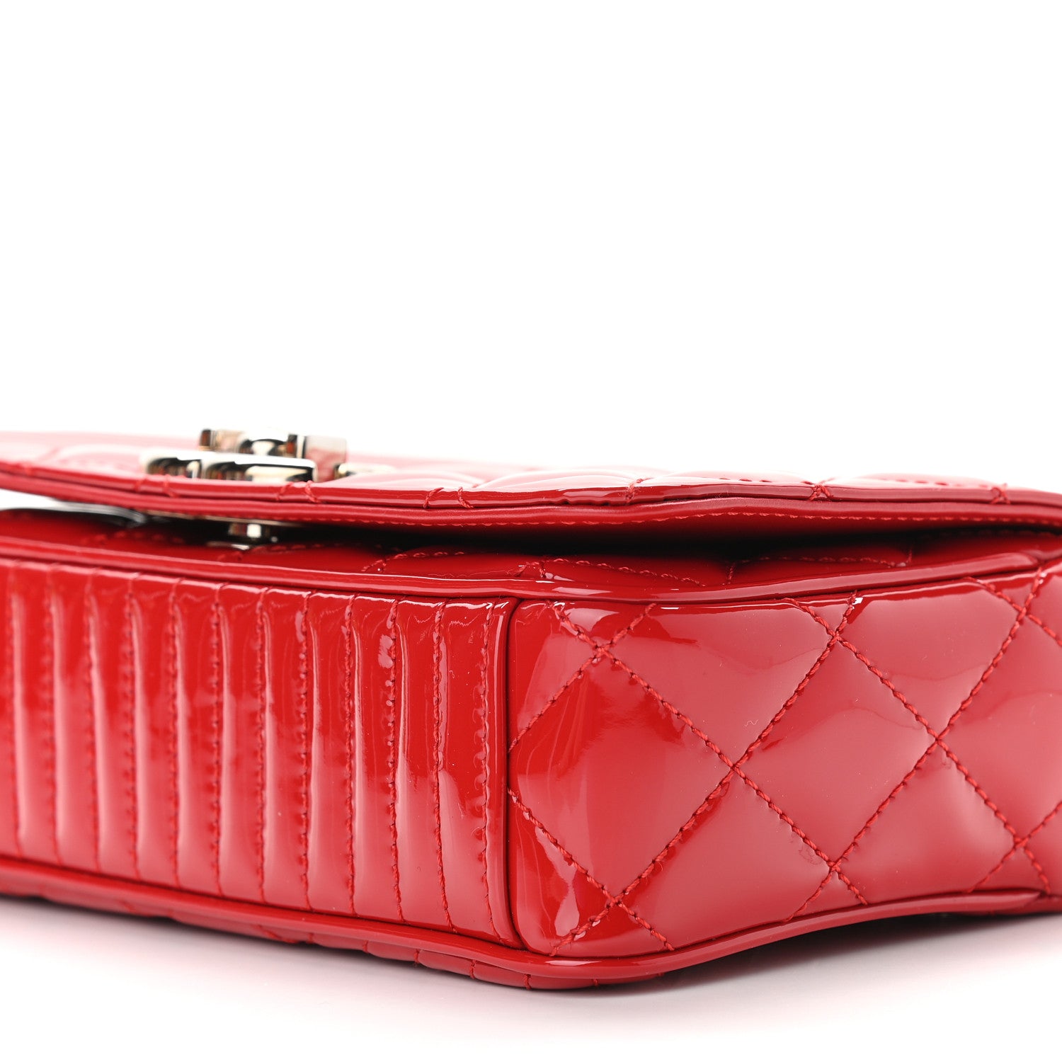 Chanel Patent Quilted Small Coco Boy Flap Red 10 of 10