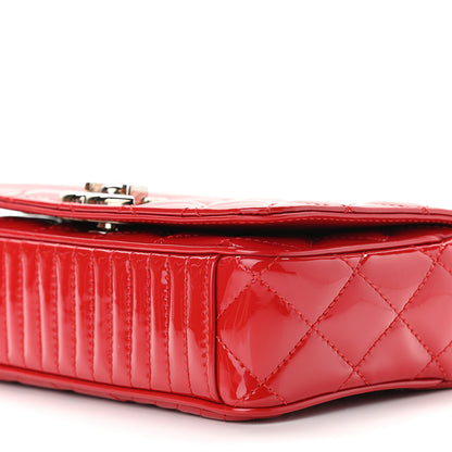 Chanel Patent Quilted Small Coco Boy Flap Red 10 of 10