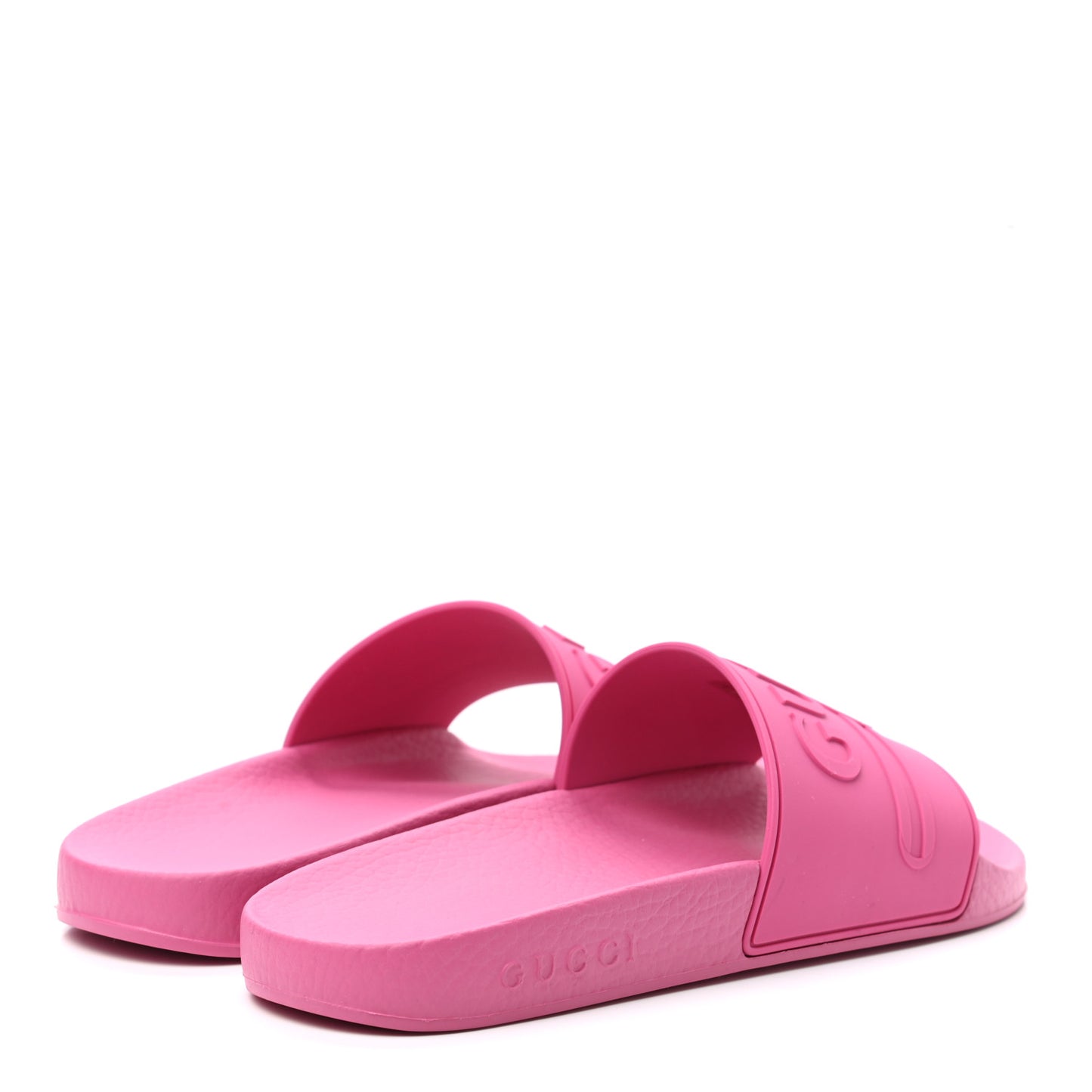 Rubber Womens Logo Slide Sandals 38 Fuchsia