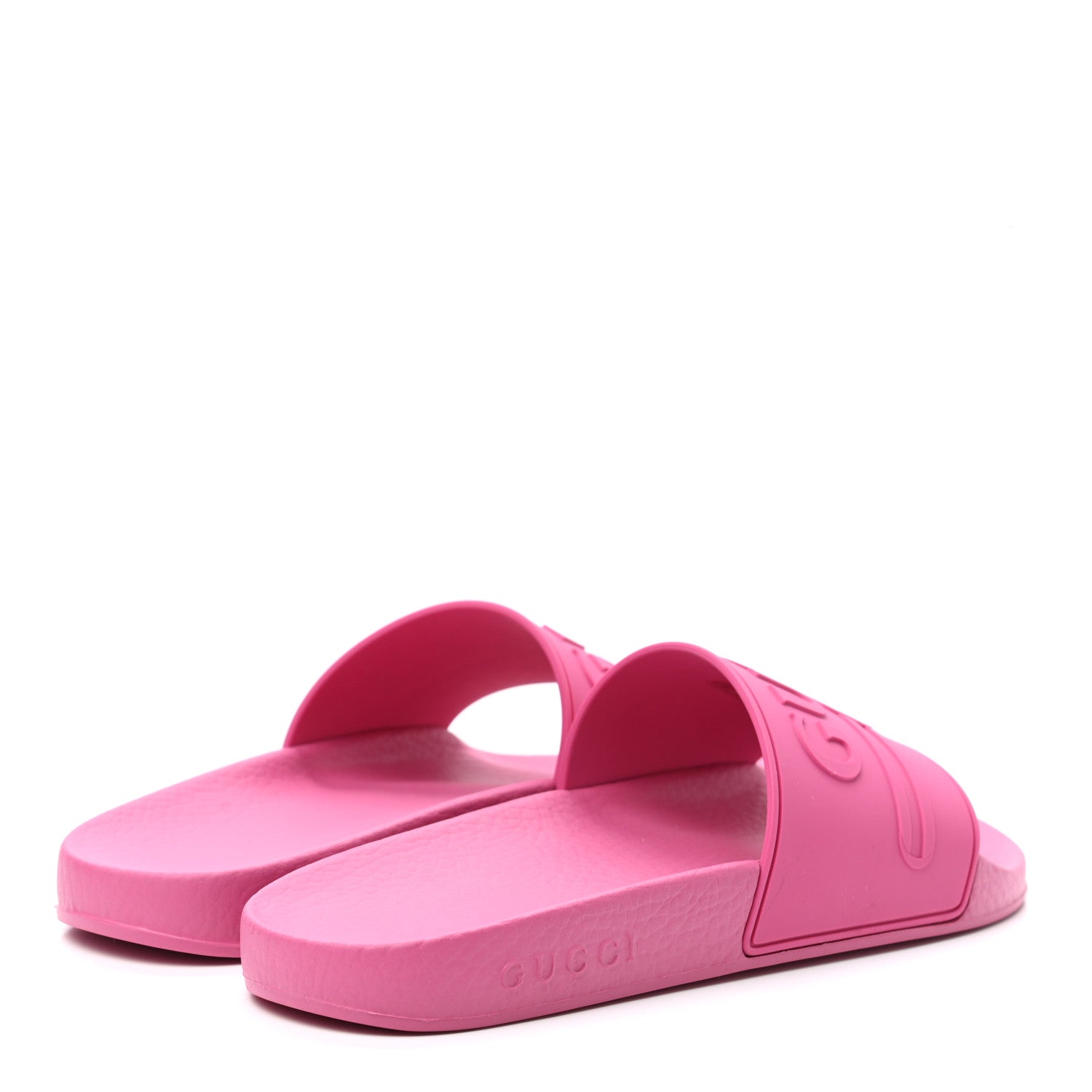 Gucci Rubber Womens Logo Slide Sandals 38 Fuchsia 4 of 7