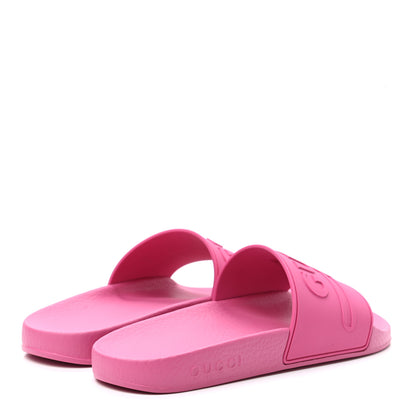 Gucci Rubber Womens Logo Slide Sandals 38 Fuchsia 4 of 7