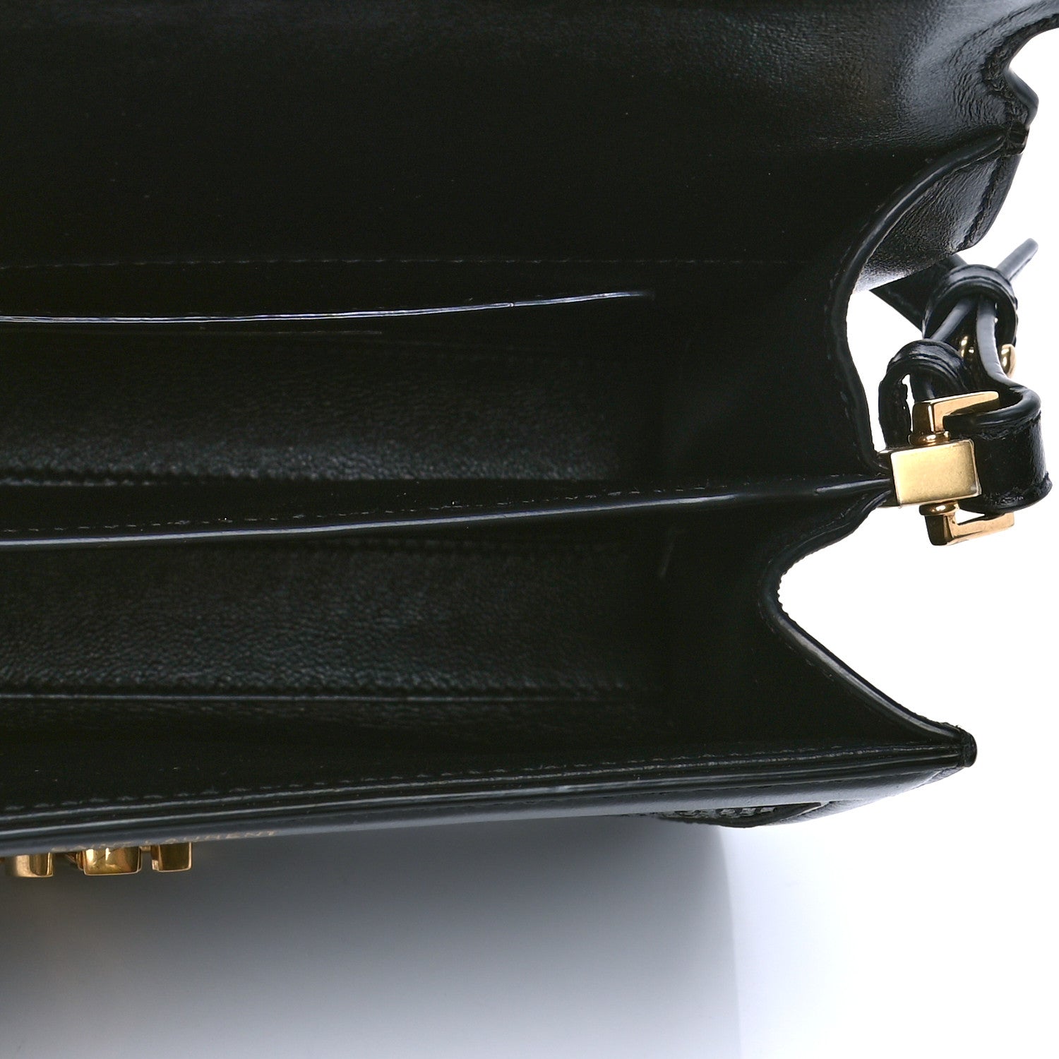 Saint Laurent Calfksin Woven Mini Classic Monogram Cassandra Top Handle Black 4 of 4
