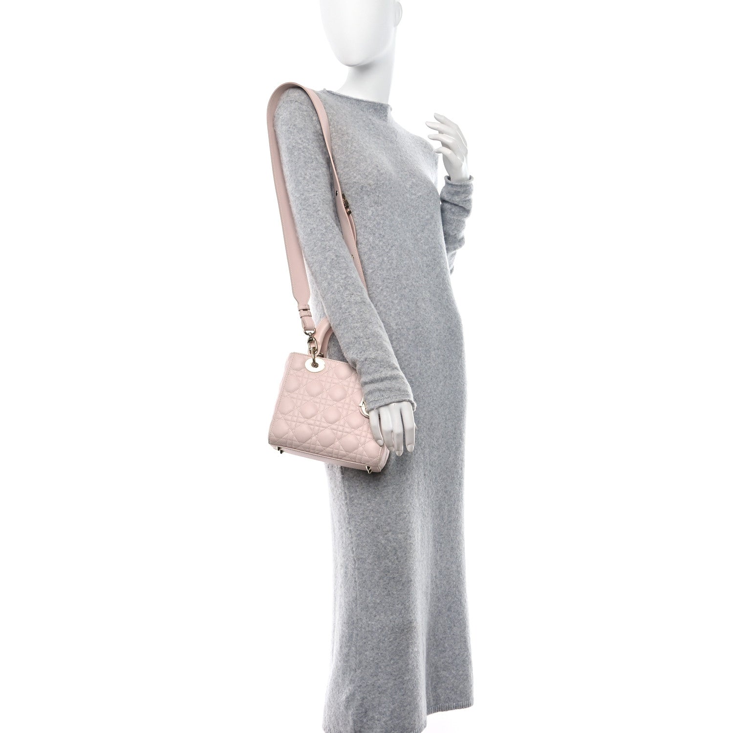 Christian Dior Lambskin Cannage Small My ABCDior Lady Dior Pink 2 of 15