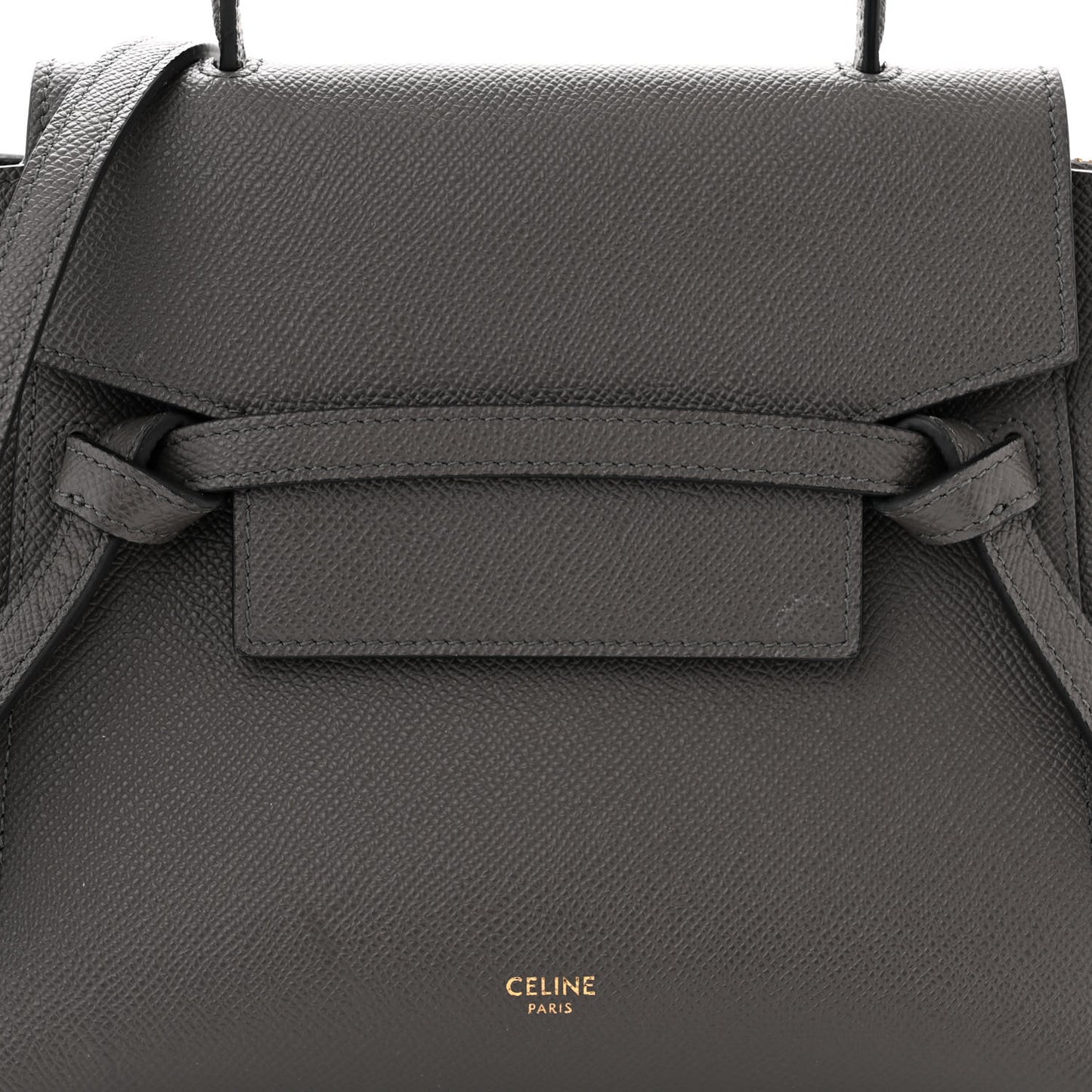 Grained Calfskin Nano Belt Bag Grey