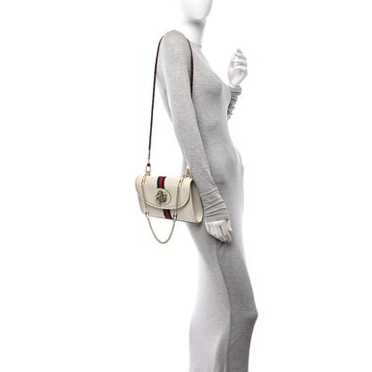 Gucci Textured Calfskin Web Small Rajah Slim Flap Shoulder Bag Mystic White 2 of 13