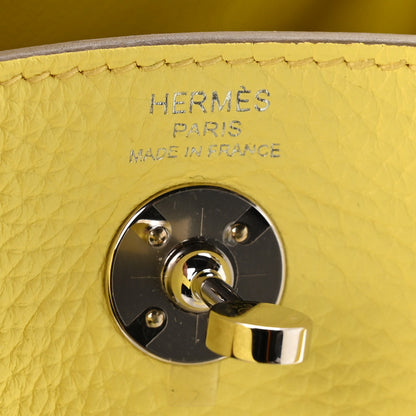 Hermes Taurillon Clemence Mini Lindy 20 Limoncello 6 of 11