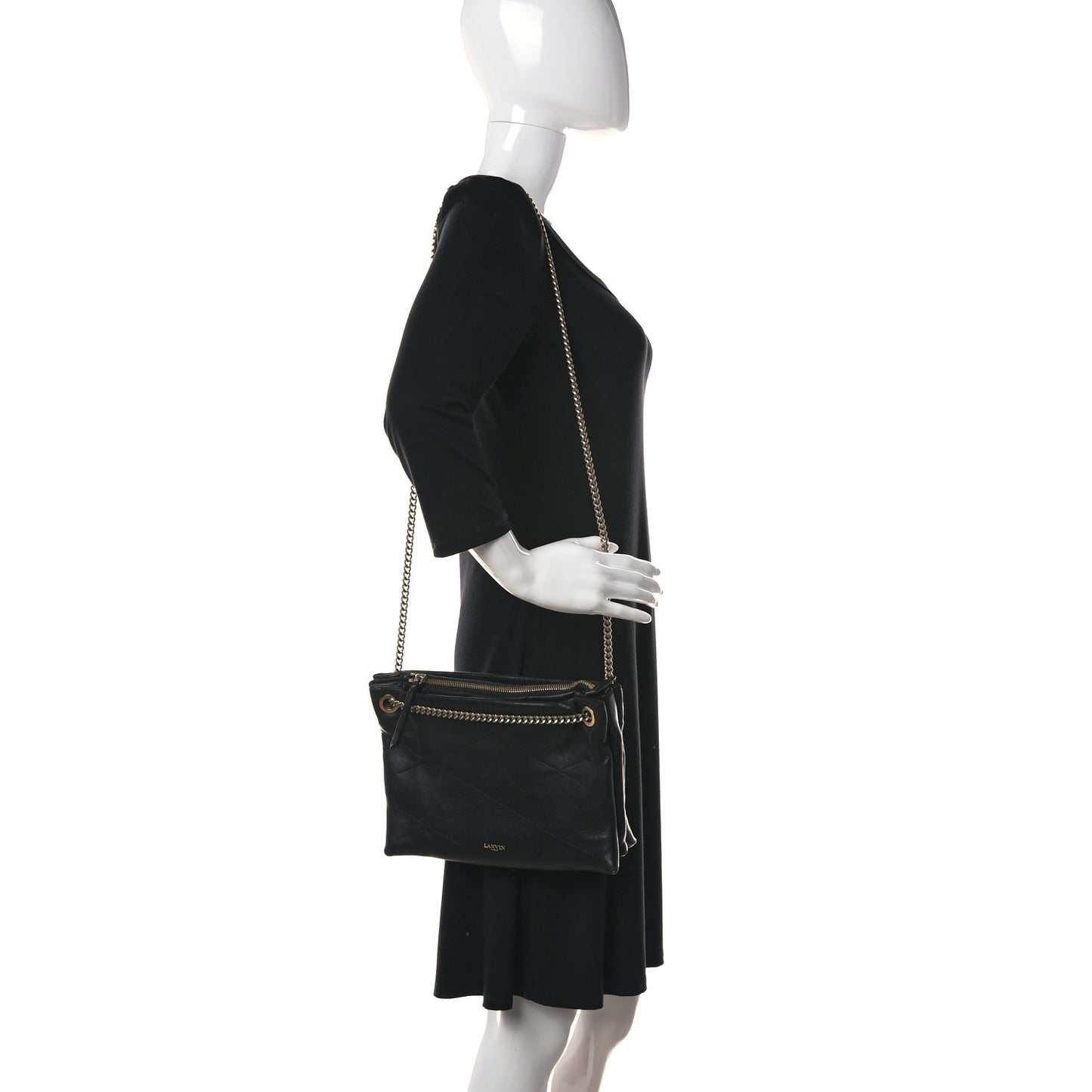 Lambskin Quilted Small Sugar Shoulder Bag Black