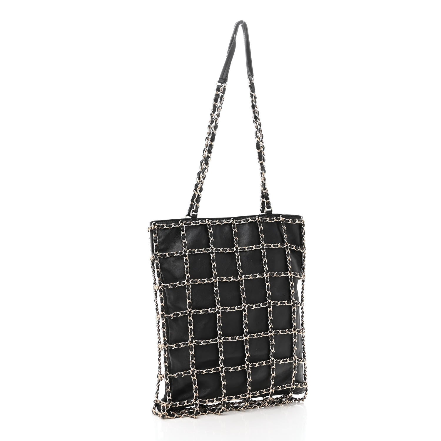 Chanel Lambskin Large Shopping Chain Tote Black 3 of 9