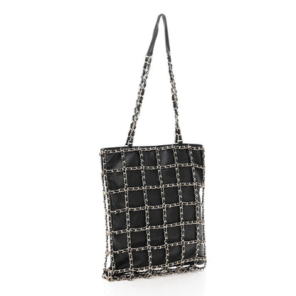 Chanel Lambskin Large Shopping Chain Tote Black 3 of 9