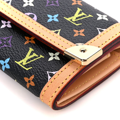 Louis Vuitton Monogram Multicolor Porte-Monnaie Plat Coin Purse Black 9 of 10