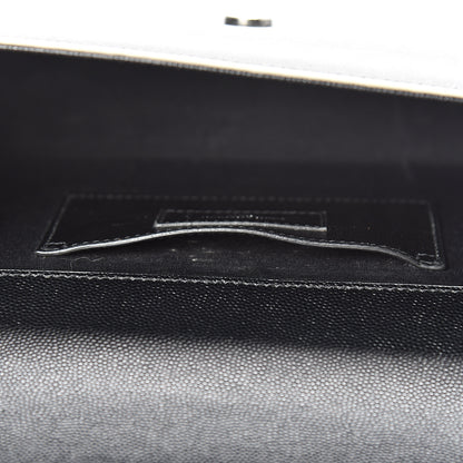 Saint Laurent Grain De Poudre Medium Classic Monogram Kate Satchel Black White 13 of 13