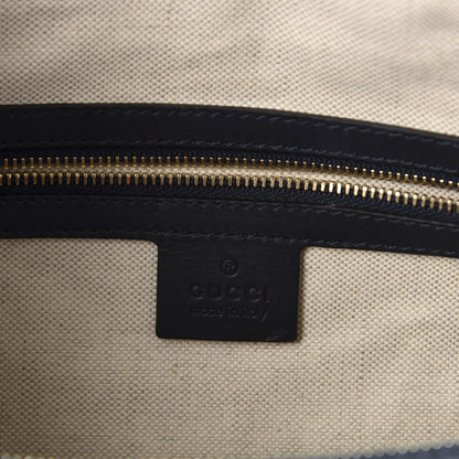 Gucci Monogram Selleria Calfskin Vintage Web Medium Boston Beige Blue 7 of 9