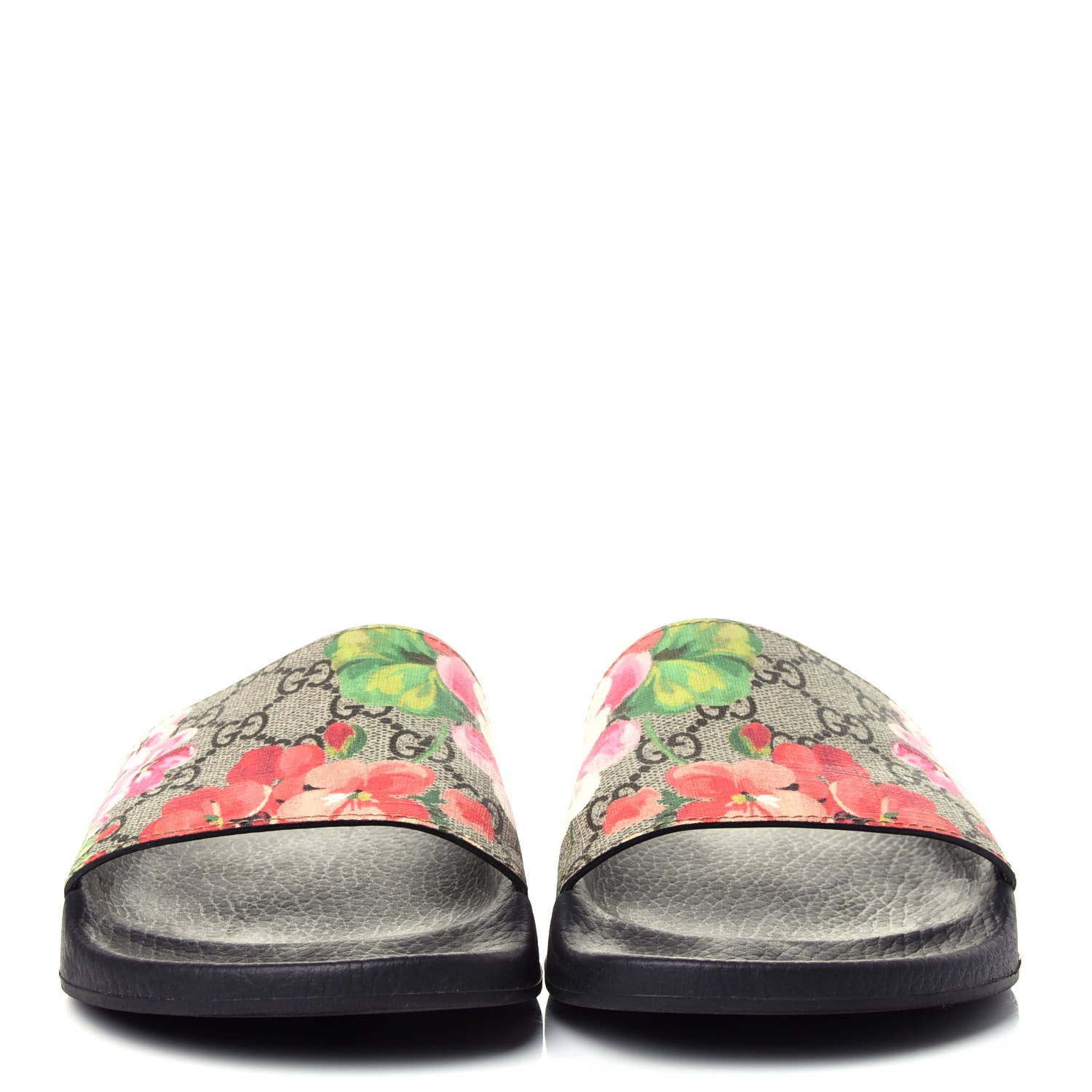Gucci GG Supreme Monogram Blooms Slide Sandals 41 Beige Multicolor 2 of 10