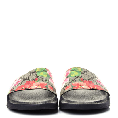 Gucci GG Supreme Monogram Blooms Slide Sandals 41 Beige Multicolor 2 of 10