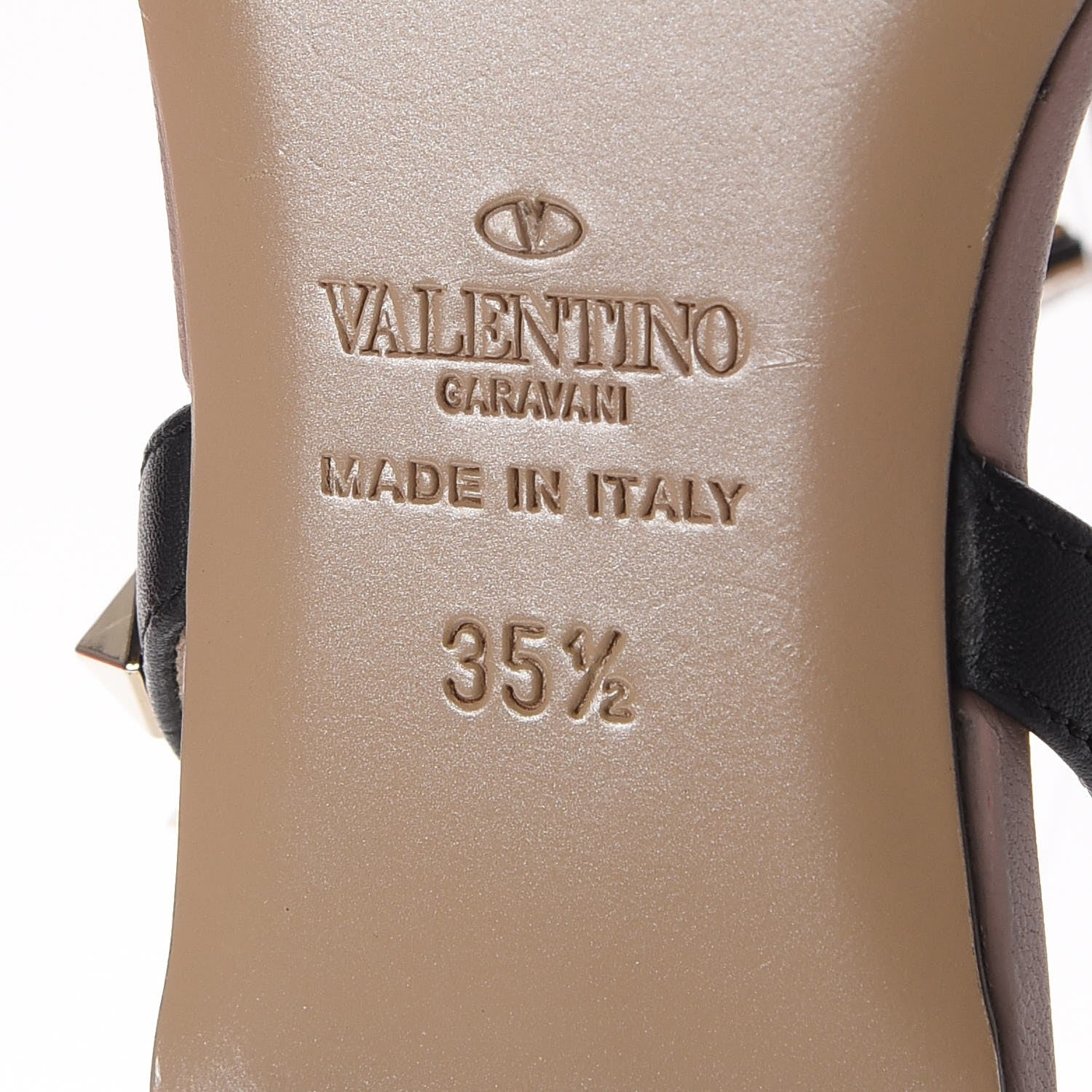 Valentino Garavani Calfskin Rockstud Ankle Wrap Flat Thong Sandals 35.5 Black Poudre 6 of 9