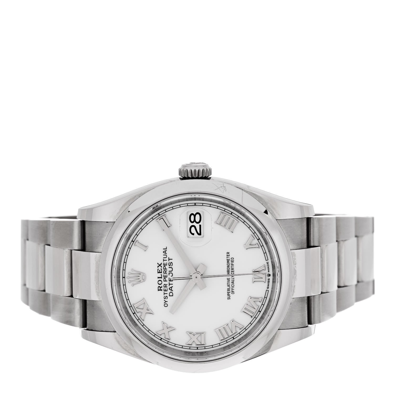 Rolex Stainless Steel 36mm Oyster Perpetual Datejust Watch White Roman 126200 2 of 5