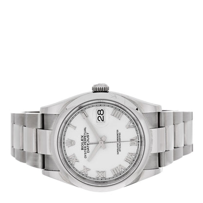 Rolex Stainless Steel 36mm Oyster Perpetual Datejust Watch White Roman 126200 2 of 5