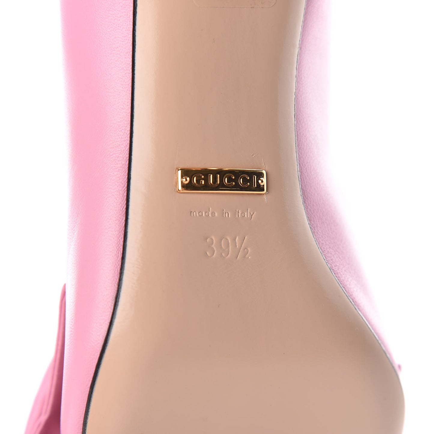 Nappa Queen Margaret Bow Mid Heel Pumps 39.5 Sugar Pink