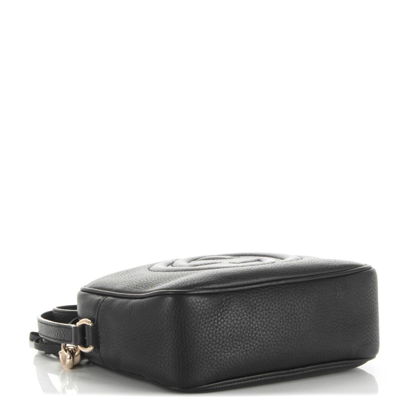 Pebbled Calfskin Small Soho Disco Bag Black