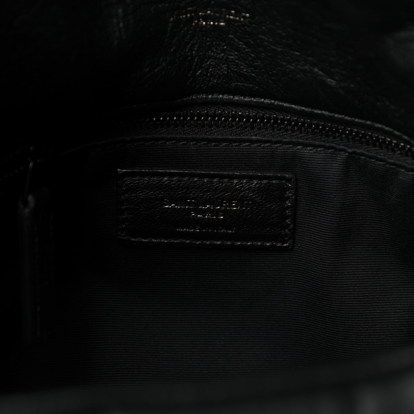 Calfskin Quilted Medium Loulou Puffer Monogram Chain Satchel Black