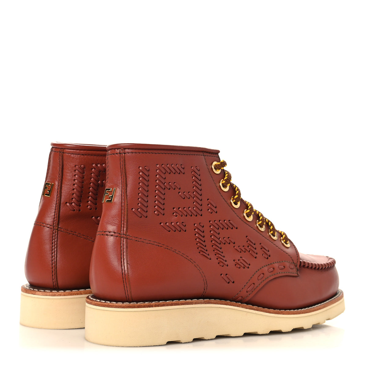 Fendi Vitello Infilature Biker Boots 39 Sienna 5 of 10