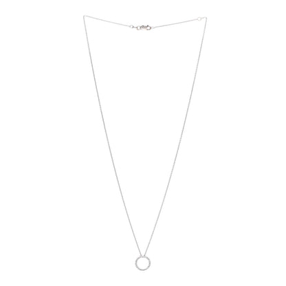 Roberto Coin 18K White Gold Diamond Small Tiny Treasures Circle Pendant Necklace 3 of 6